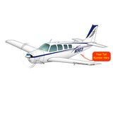 Beechcraft Bonanza A36 Blue Black Silver