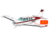 Beechcraft Bonanza A36 Black Red