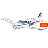 Beechcraft Bonanza A36 Blue Silver