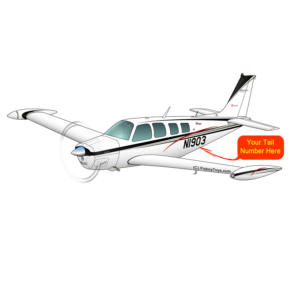 Beechcraft Bonanza A36 Black Silver Red