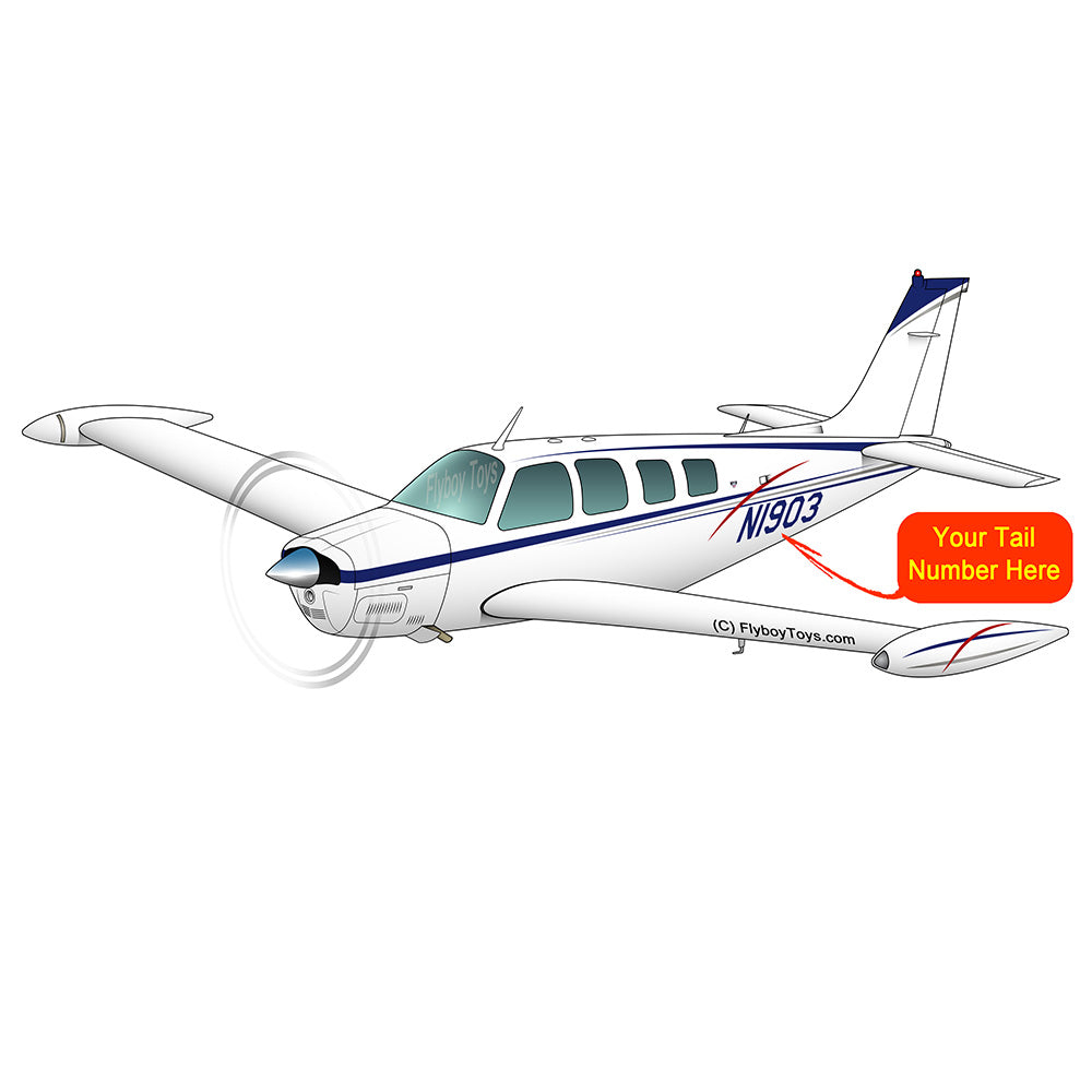 Beechcraft Bonanza A36 Blue Silver Red 2