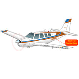 Beechcraft Bonanza A36 Orange Blue