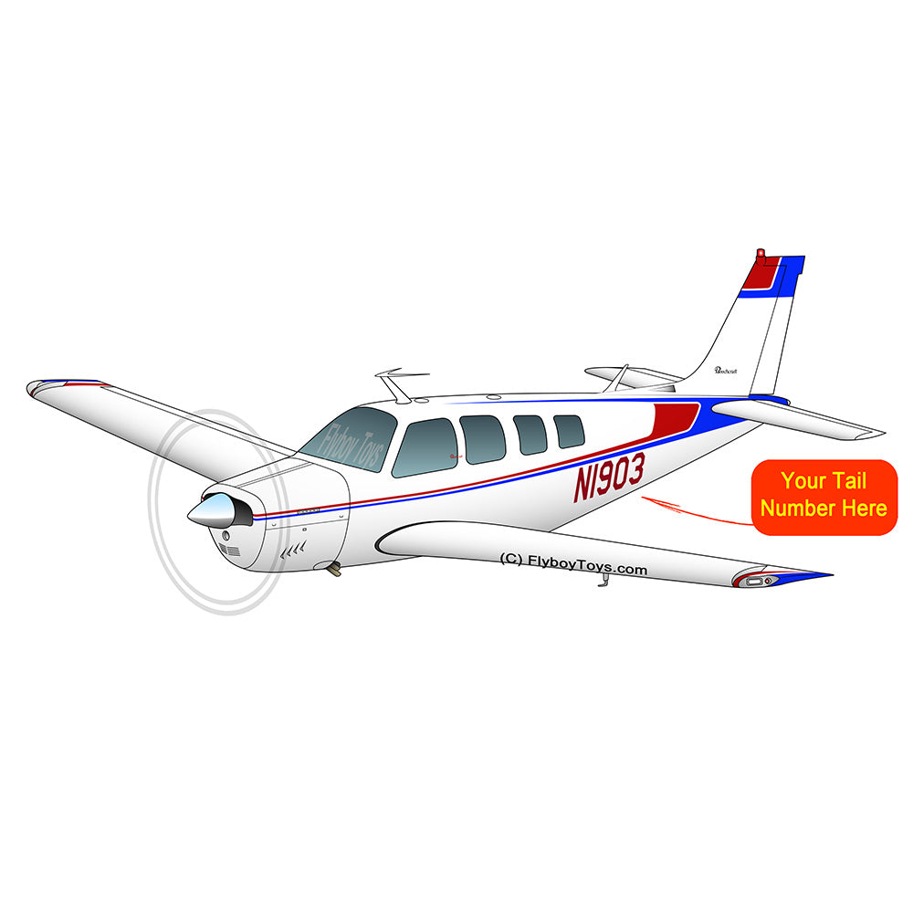 Beechcraft Bonanza A36 Blue Red