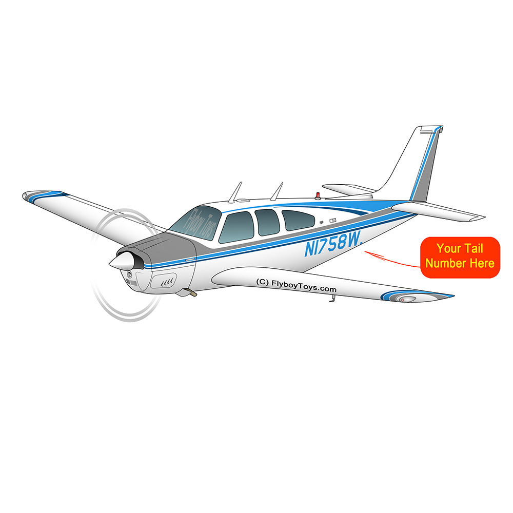 Beechcraft Bonanza F33A Blue Silver