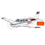 Beechcraft Bonanza F33A Maroon Silver