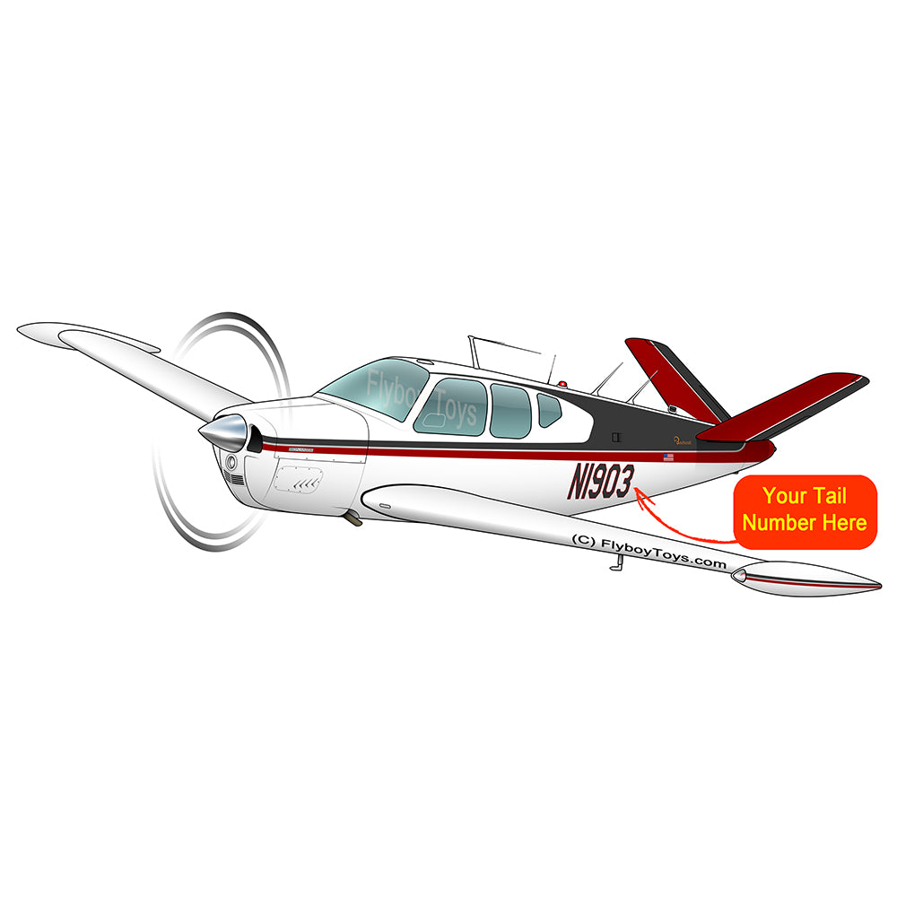 Beechcraft Bonanza K35 Gray Red