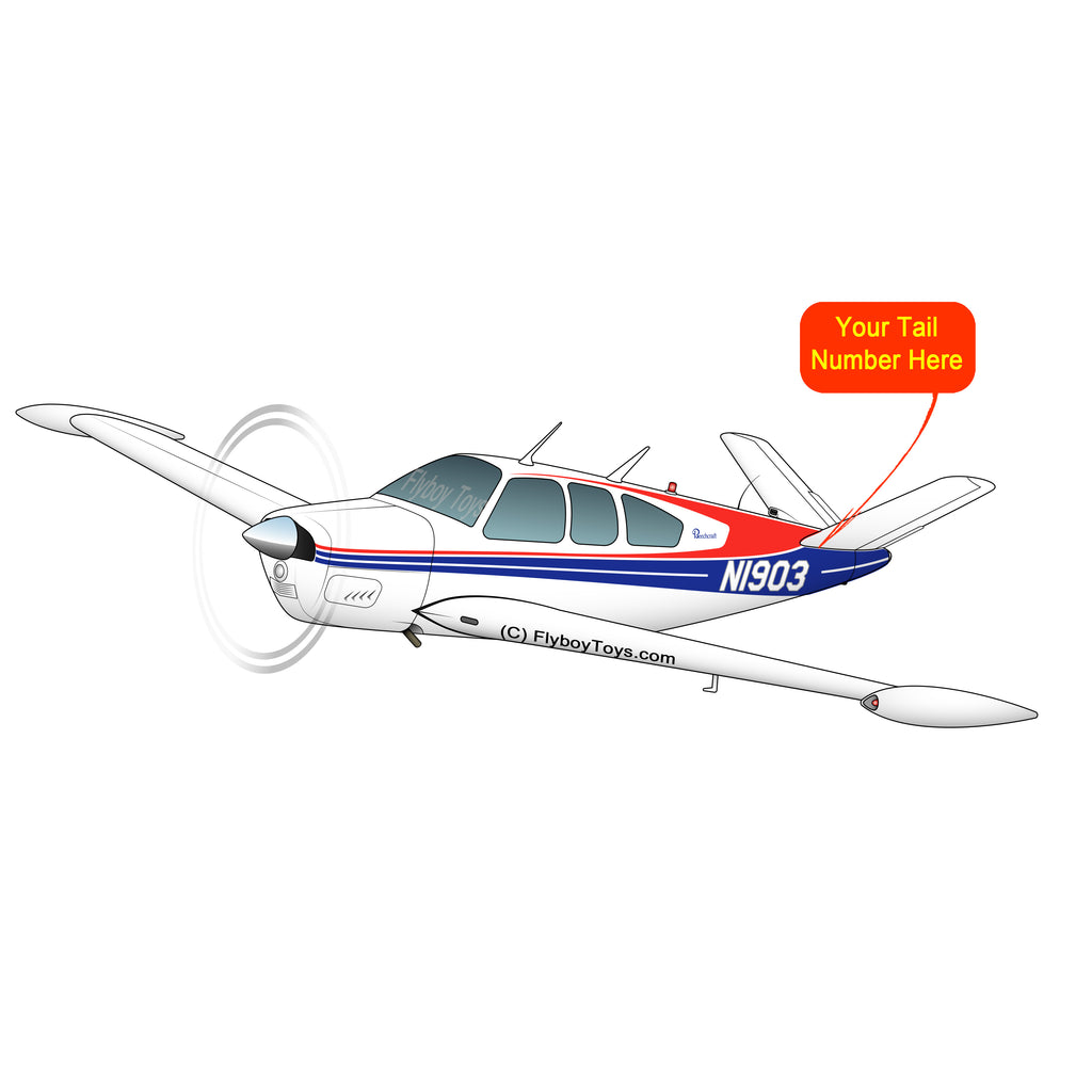 Beechcraft Bonanza V35 Blue Red