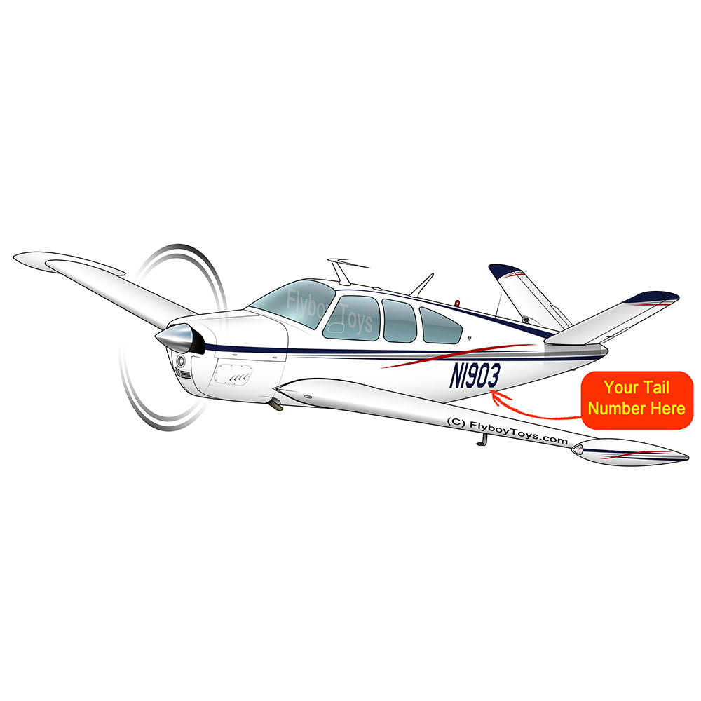 Beechcraft Bonanza V35 Blue Red Grey