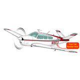 Beechcraft Bonanza V35 Burgundy Silver