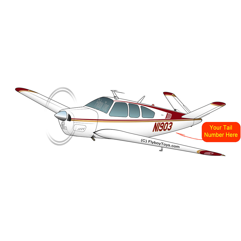 Beechcraft Bonanza V35 Maroon Gold