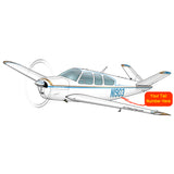 Beechcraft Bonanza V35A Blue Gold