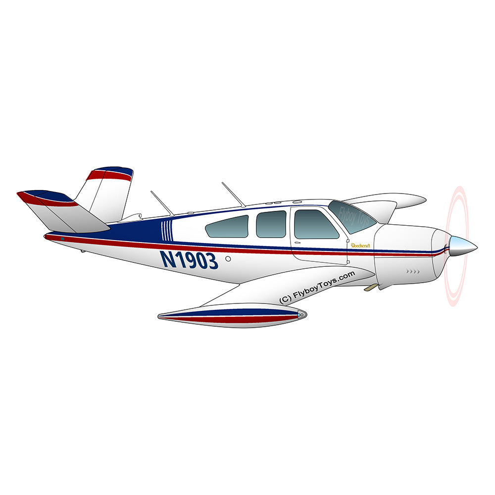 Beechcraft Bonanza V35A Blue Red