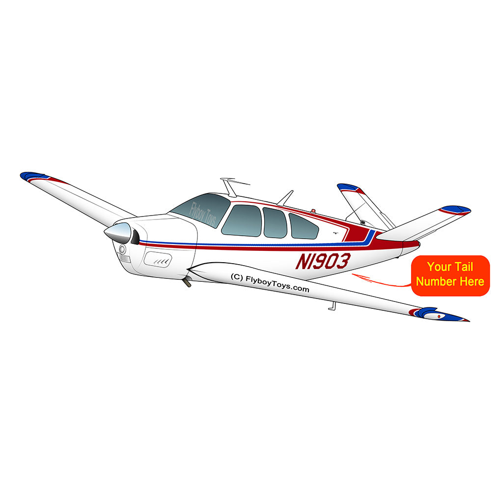 Beechcraft Bonanza V35A Blue Red 2