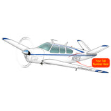 Beechcraft Bonanza V35A Blue Silver Red