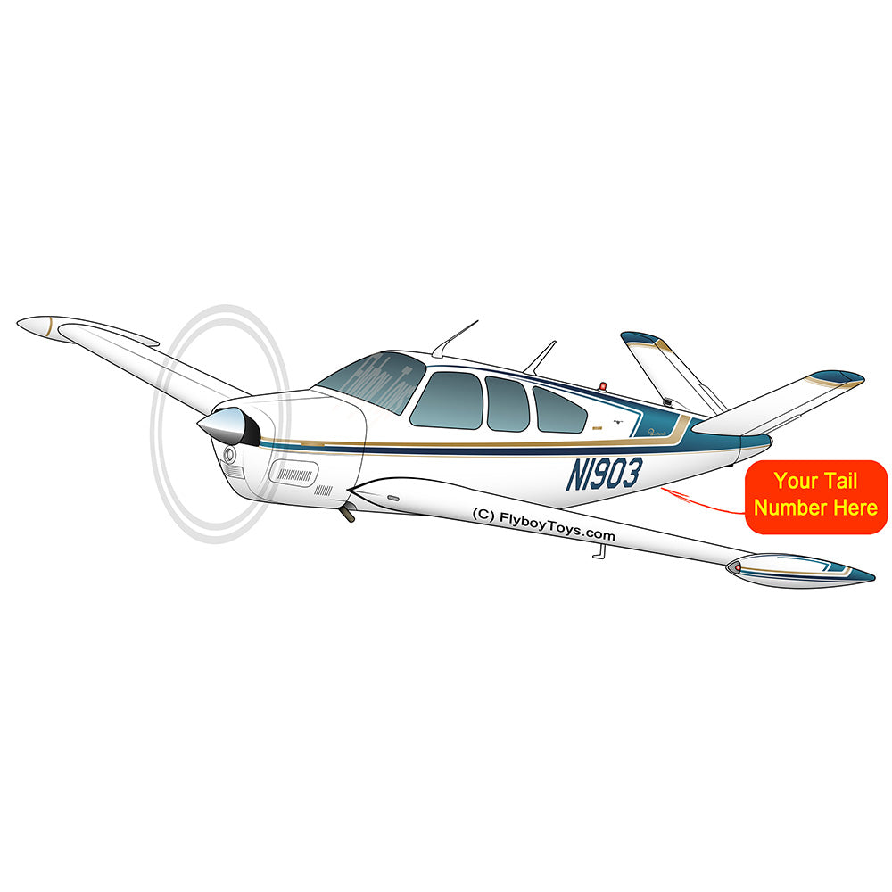 Beechcraft Bonanza V35B Blue Gold