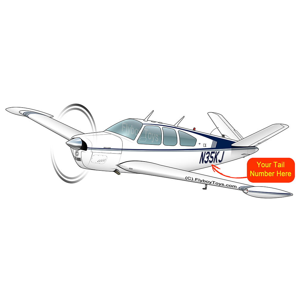 Beechcraft Bonanza V35B Blue Grey