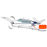 Beechcraft Bonanza V35B Blue Grey