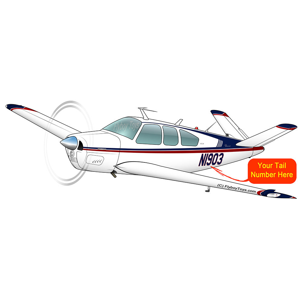 Beechcraft Bonanza V35B Blue Red 2