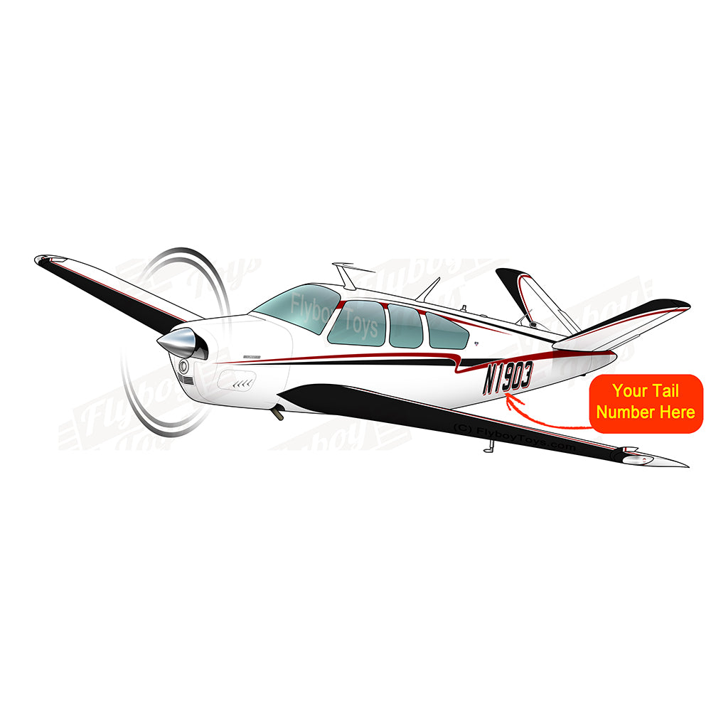Airplane Design (Black/Red) - AIR2552FEV35B-BR4