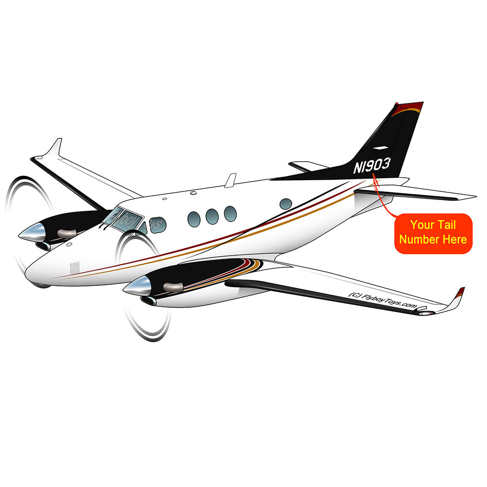 Beechcraft King Air 90 Black Red Gold