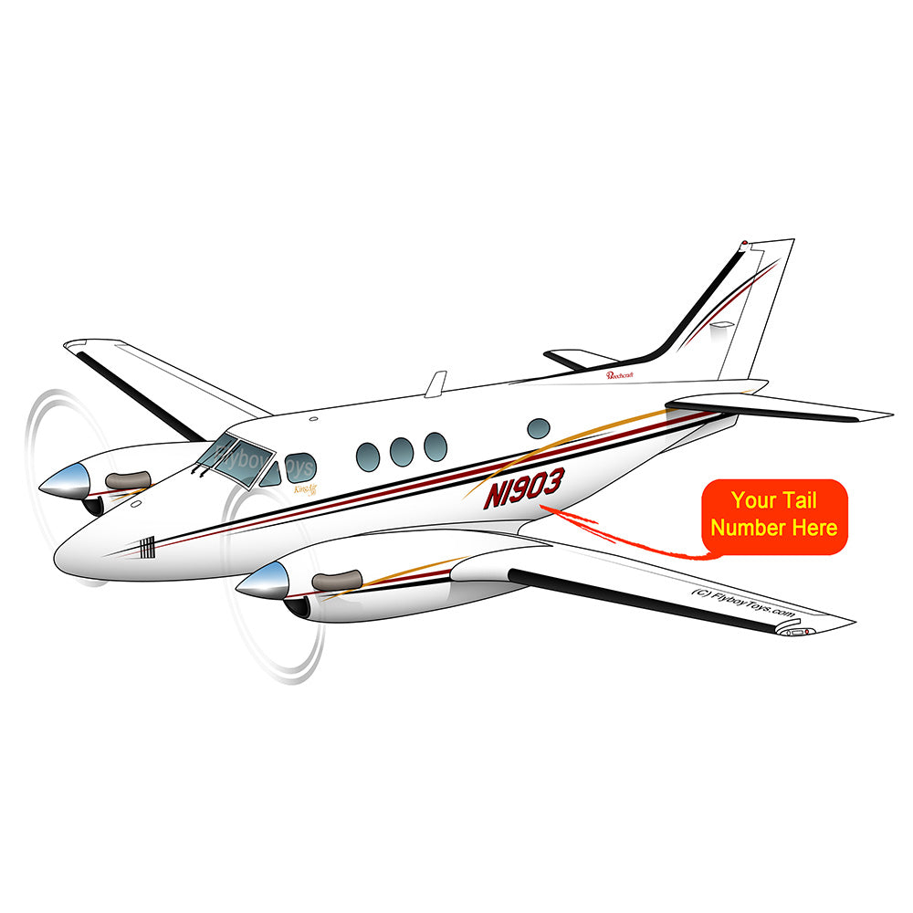 Beechcraft King Air 90 Black Red Gold 2
