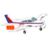 Beechcraft 23 Musketeer Blue Red