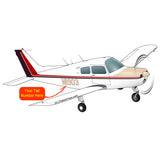 Beechcraft 23 Musketeer Brown Red