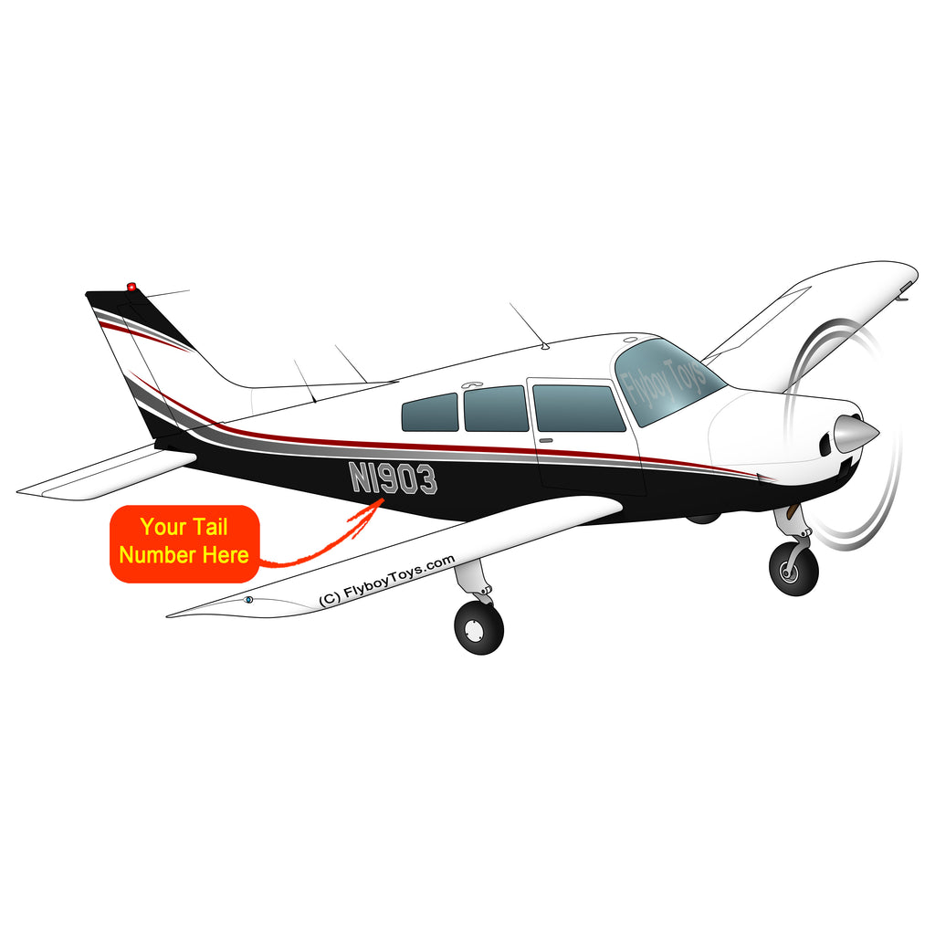 Beechcraft 23 Musketeer Black Silver Red