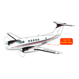 Beechcraft Super King Air 200 Black Red Silver