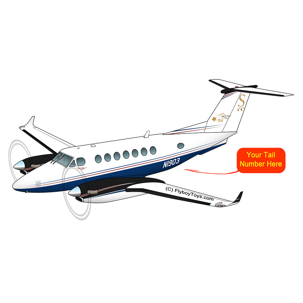 Beechcraft Super King Air 350 Blue Red