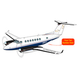 Beechcraft Super King Air 350 Blue Red