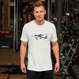 Airplane T-shirt  (Blue/Red) - AIR35JJ152-RB1 - Personalized w/ Your N#