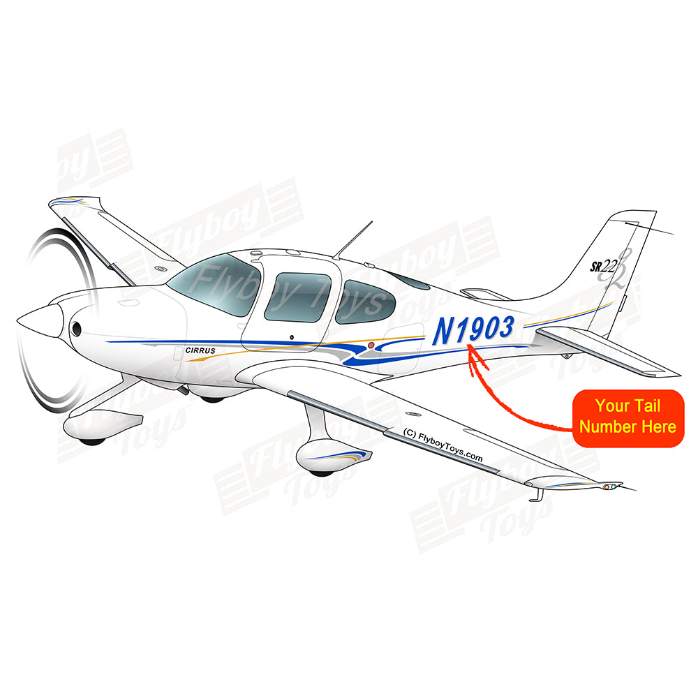 Airplane Design (Blue/Gold/Silver) -AIR39ISR22-BGS2