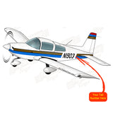 Airplane Design (Blue/Gold) - AIR7ILK97AA1-BG2