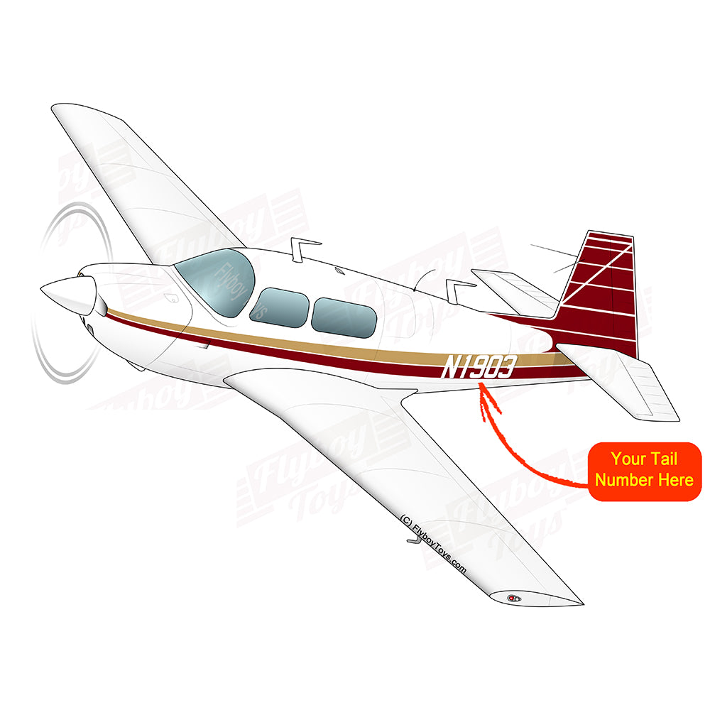 Airplane Design (Red/Gold) - AIRDFFM20J-RG2