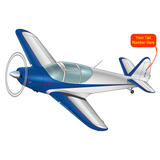 Airplane Design (Blue/Silver) - AIRJN9GC1B-BS1
