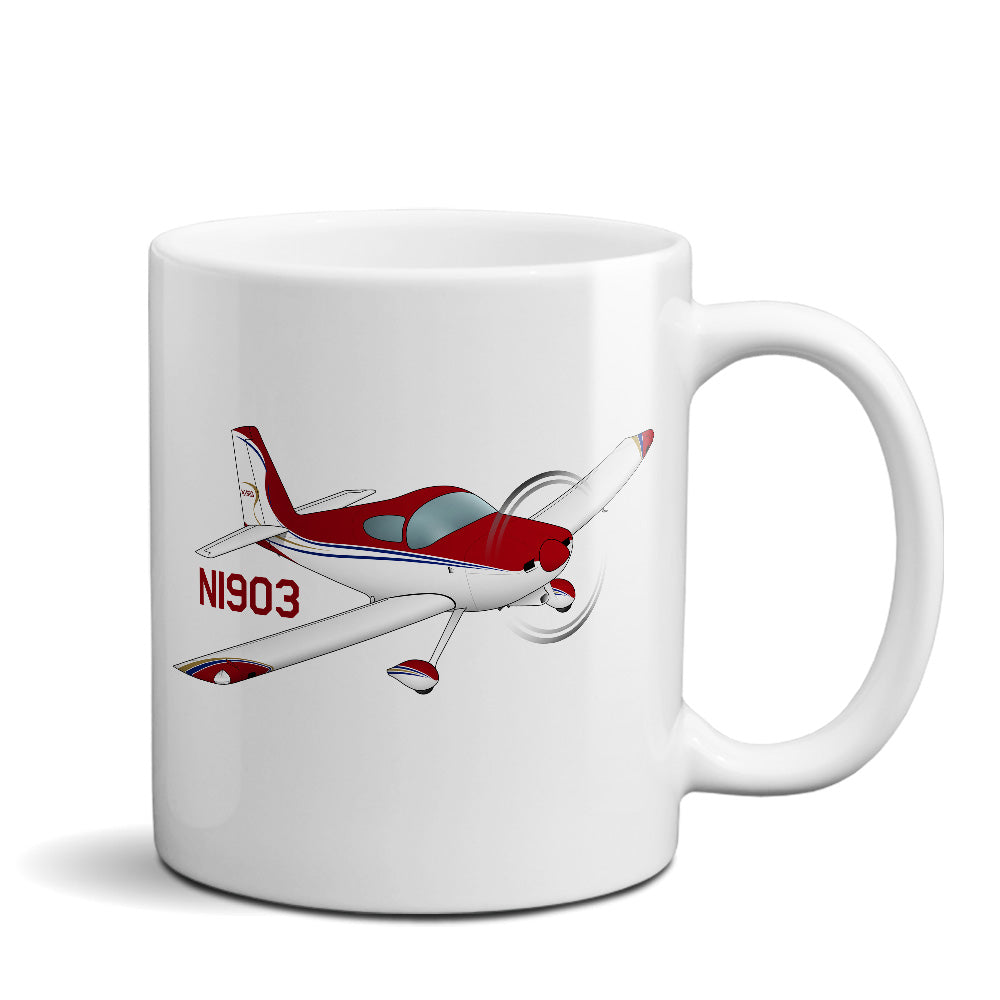 Airplane Ceramic Custom Mug AIRM1EIM7-RBG1 - Personalized w/ your N#