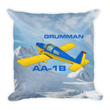 Grumman American AA-1B Trainer Airplane Throw Pillow Stuffed & Sewn