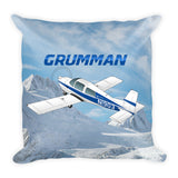 Grumman American AA-5 Traveler Airplane Throw Pillow Stuffed & Sewn