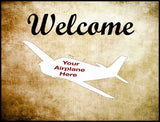 Custom Welcome Aircraft Aviation Mats - Personalized w/ Your Airplane