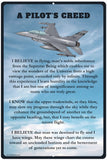 A Pilot's Creed Custom Airplane 12"x18" Metal SIgn