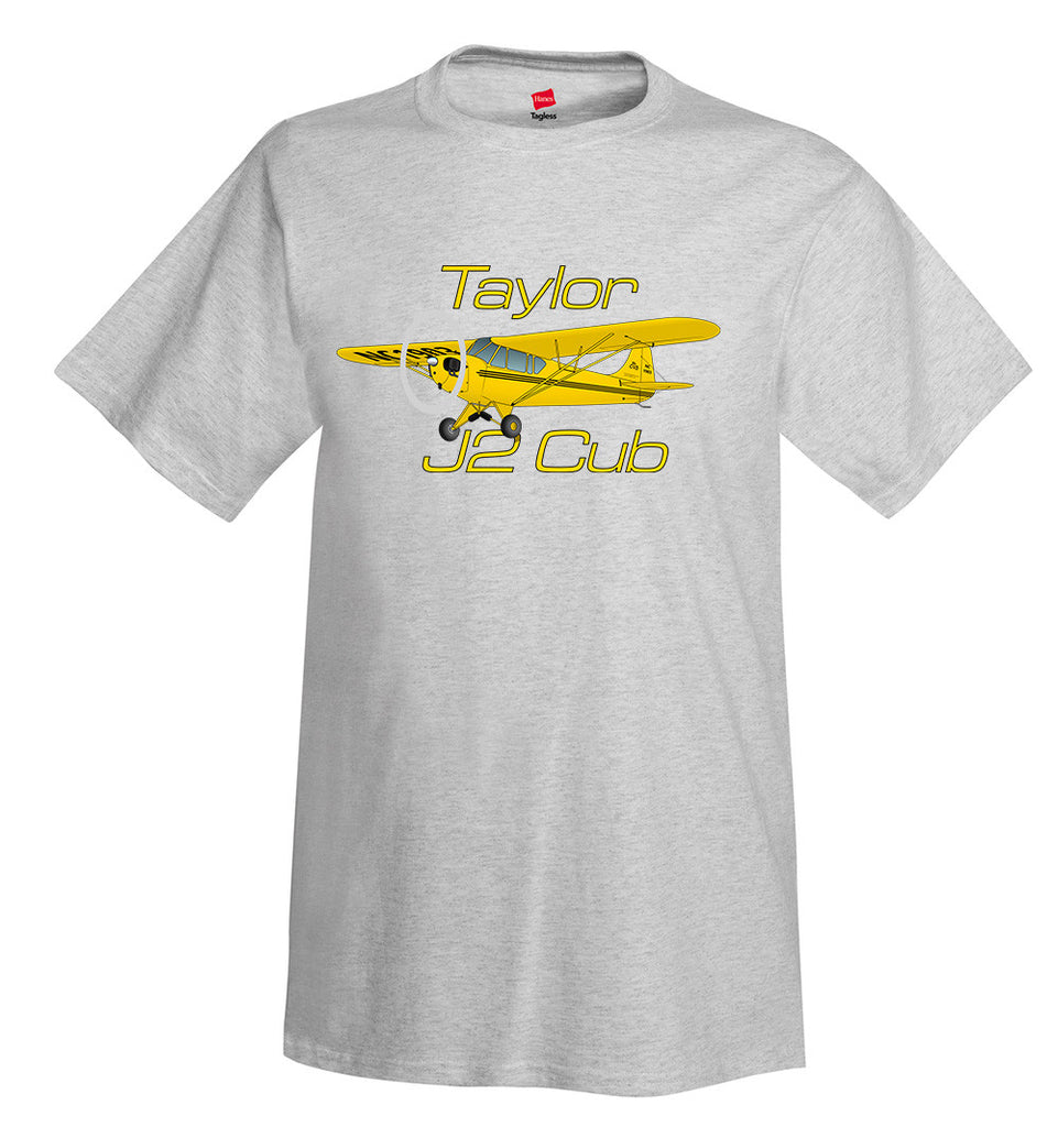Taylor J-2 Cub (Yellow) Airplane T-Shirt - Personalized with Your N#