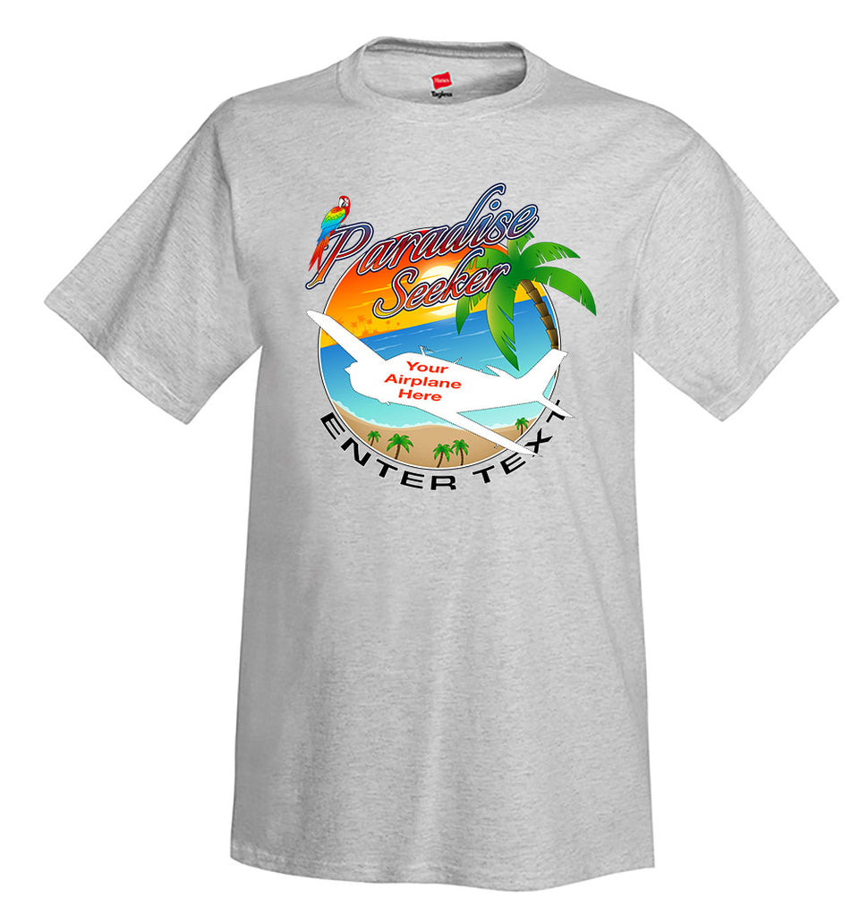 Paradise Seeker Theme Custom T-Shirt - Personalized w/ Your Airplane