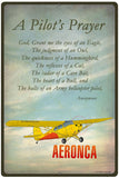 Aeronca Chief A Pilot's Prayer Airplane Metal Custom Sign
