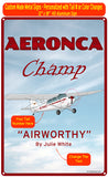 Aeronca Champ (Red#2) HD Metal Airplane Sign - Airworthy