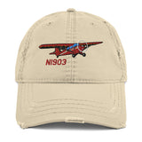 Airplane Embroidered Distressed Cap (AIRJ5I3817EC-RB1) - Personalized with Your N#