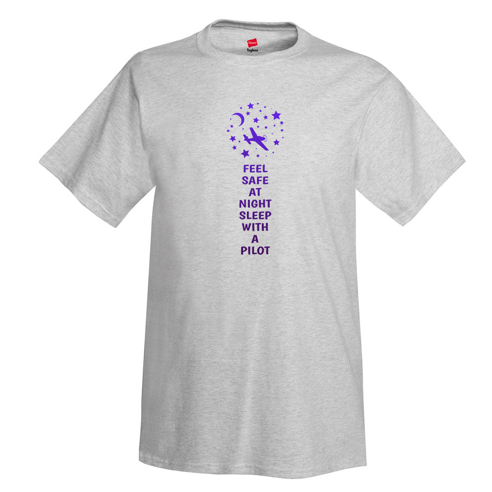 Feel Safe at Night Aviation Airplane T-Shirt