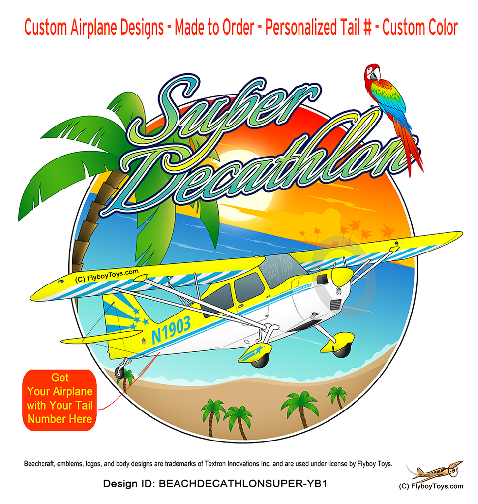 Airplane Design (Yellow/Blue) - BEACHAIR453JLG-YB1