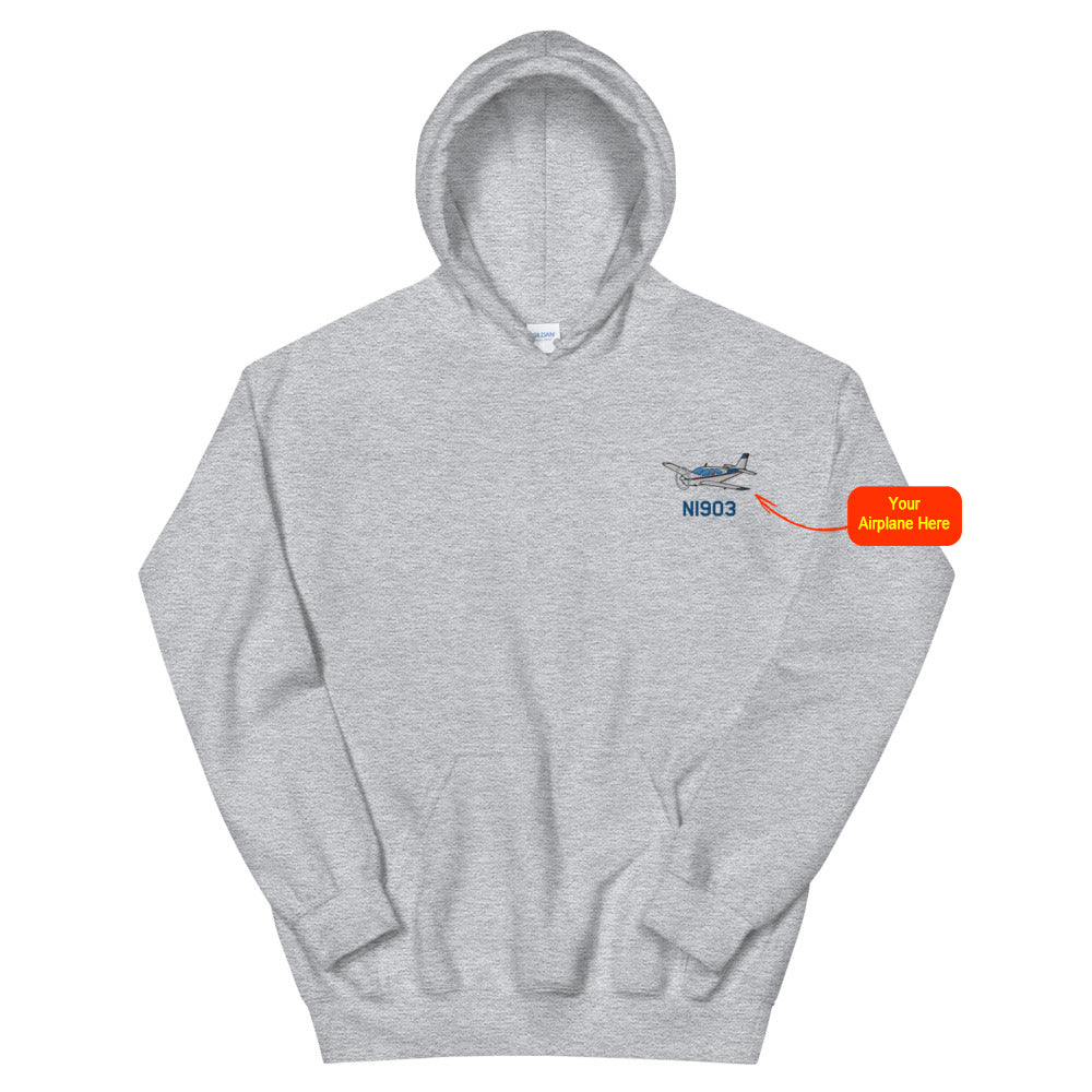 Custom Embroidered Gildan Hoodie - Personalized w/ your Airplane Aircraft