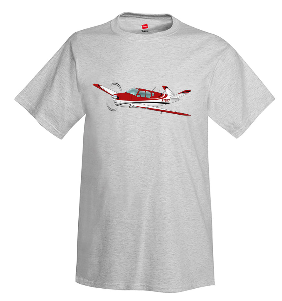 Airplane T-Shirt (Red/Silver/Black) AIR2552FEC35-RSB1- Personalized w/ Your N#